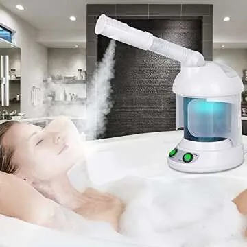 SUPER DEAL Hair Steamer PRO 3 in 1 Multifunction Ozone Facial Steamer with Bonnet Hood Attachment, Hair Therapy & Face Steamer for Personal Care Use at Home or Salon