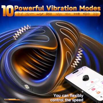 Male Sex Toys for Men - Male Masturbator Penis Training Vibrator with APP Control, Vibrating Sex Toy...