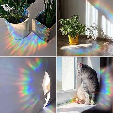 SHAWULA Grass 23PCS Anti-Collision Window Decals, Non-Adhesive Reusable Vinyl Rainbow Window Stickers for Bird Strikes Protection & Home Decoration