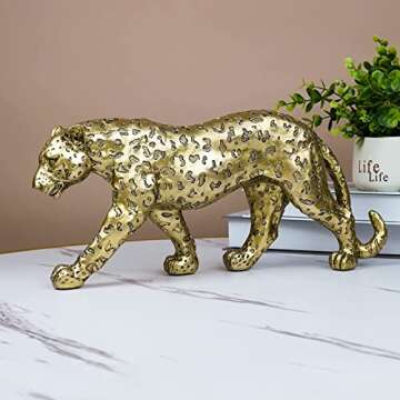 Stylish Polyroyal Cheetah Statue for Home Office Decor
