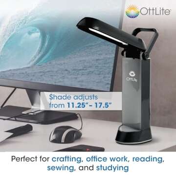 OttLite Folding Task Lamp – Compact, Portable, Energy Efficient