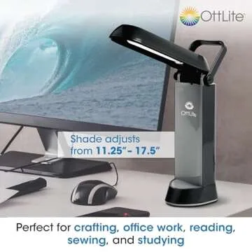 OttLite Folding Task Lamp – Compact, Portable, Energy Efficient