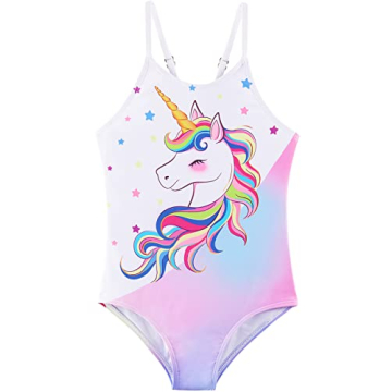 Unicorn Rainbow One Piece Swimsuit for Toddler Girls (5 Years)