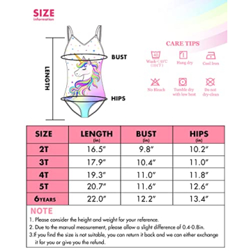 Toddler Unicorn One Piece Swimsuit (5T)