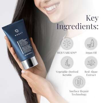 MONAT Damage Repair Bond-Fortifying Hair Crème – Leave-in Crème Conditioner Refreshing Neroli and Orange Flower Fragrance – Enhances Shine and Texture – No Frizz in Humid Conditions