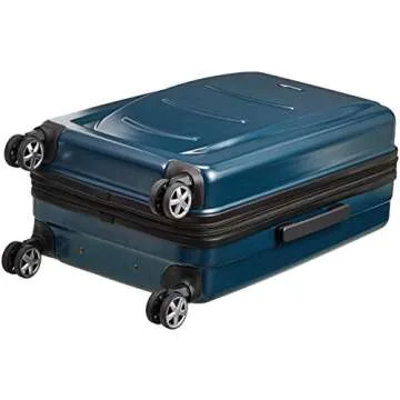 Amazon Basics Hard Shell Carry On Spinner Suitcase Luggage - 22 Inch, Navy Blue