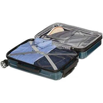 Amazon Basics Hard Shell Carry On Spinner Suitcase Luggage - 22 Inch, Navy Blue