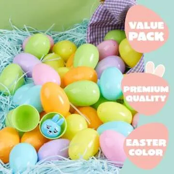 JOYIN 3.15" Pastel Easter Eggs - 50PCS Fillable Joy