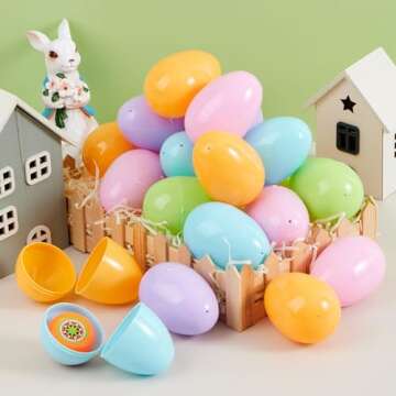 JOYIN 3.15" Pastel Easter Eggs - 50PCS Fillable Joy