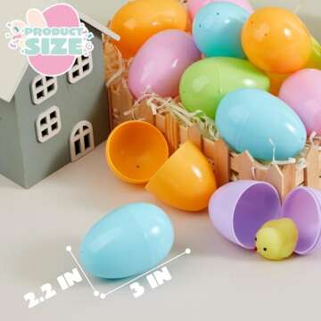 JOYIN 3.15" Pastel Easter Eggs - 50PCS Fillable Joy