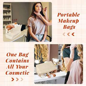 Cunno 6 Pcs Large Nylon Makeup Organizer Bag for All