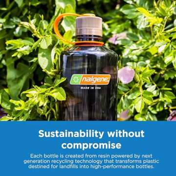 Nalgene Sustain Tritan BPA-Free Water Bottle Made with Material Derived from 50% Plastic Waste, 32 OZ, Narrow Mouth