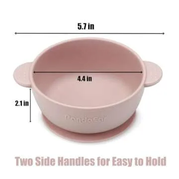 PandaEar 3 Pack Baby Bowls with Suction| Stay Put Silicone Food Bowl for Babies Kids Toddlers Infants| Food Grade Soft Safe BPA-Free Silicone (Pink)