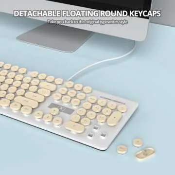 Retro Typewriter LED Keyboard - Quiet & Stylish Design