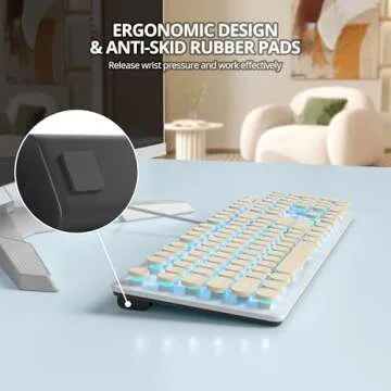 Retro Typewriter LED Keyboard - Quiet & Stylish Design