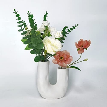 Kendiis Ceramic Vase Set 3, Modern Blue and Green Vase, Farmhouse Decor, Rustic Decorative Vase for ...