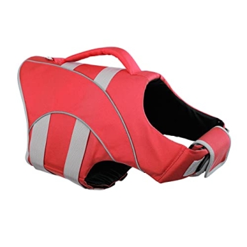 Ripstop Dog Life Jacket, Reflective Pet Life Vest Adjustable Safety Doggy Lifesaver, Floatation Vest...