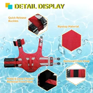 Durable Ripstop Dog Life Jacket for Safe Summer Fun