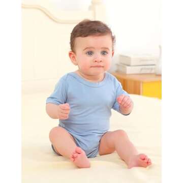 Jimonda Baby Bodysuits Rayon from Bamboo Short Sleeve Baby Boys Girls Rompers Soft Outfits Newborn C...