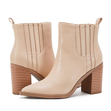 Stylish Women's Slip-On Booties with Chunky Heels