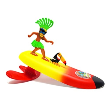 Surfer Dudes Legends & Surfer Pets Wave Powered Mini-Surfer, Pet and Surfboard Beach Toy - Teahupo'o...