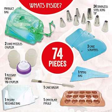 Ultimate 74 pcs Cake Decorating Kit by The Kit Company™