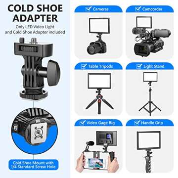 Neewer Ultra-Slim LED Video Soft Light Panel, Dimmable On Camera Video Lighting for DSLR Cameras Photography with LCD Display/3200-5600K/CRI 95+/Built-in Battery for Studio Photo Video Shooting