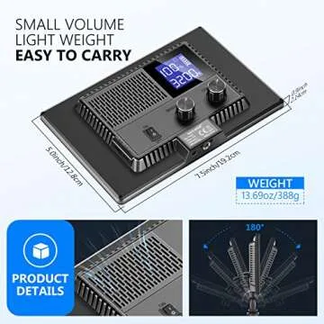 Neewer Ultra-Slim LED Video Soft Light Panel, Dimmable On Camera Video Lighting for DSLR Cameras Photography with LCD Display/3200-5600K/CRI 95+/Built-in Battery for Studio Photo Video Shooting