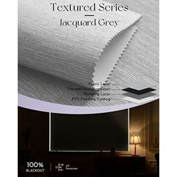 Graywind Motorized Roller Shade 100% Blackout Compatible with Alexa Google Smart Home Control Hardwired Window Shades Thermal Insulated Cordless Window Blinds, Customized Size (Jacquard Grey)