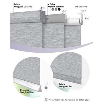 Graywind Motorized Roller Shade 100% Blackout Compatible with Alexa Google Smart Home Control Hardwired Window Shades Thermal Insulated Cordless Window Blinds, Customized Size (Jacquard Grey)