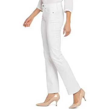 NYDJ Women's Misses Marilyn Straight Denim Jeans, Optic White, 12
