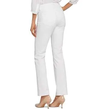 NYDJ Women's Misses Marilyn Straight Denim Jeans, Optic White, 12