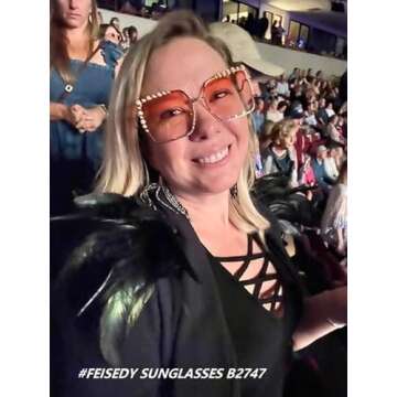 FEISEDY Women Oversized Square Sunglasses Pearl Design Ladies 2021 New Luxury Fashion Big Shades B27...