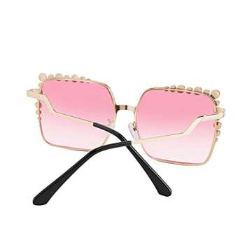 FEISEDY Women Oversized Square Sunglasses Pearl Design Ladies 2021 New Luxury Fashion Big Shades B2747