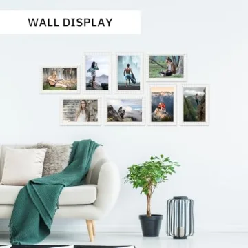 DECOCIAGA 5x7 Picture Frame Set of 4, White Beaded Photo Frames Display Pictures 5x7 without Mat, Multi Photo Frames Collage for Wall or Tabletop Decor