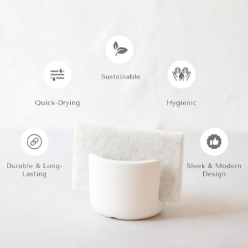Selegna Diatomaceous Earth Sponge Holder for Kitchen Elegance