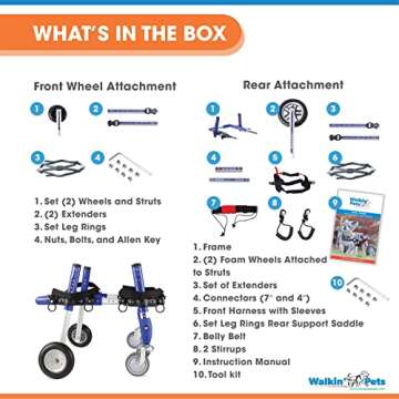 Walkin’ Wheels 4-Wheel Dog Wheelchair for Small Dogs
