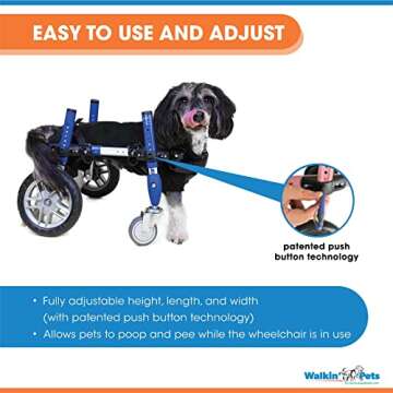 Walkin’ Wheels 4-Wheel Dog Wheelchair for Small Dogs