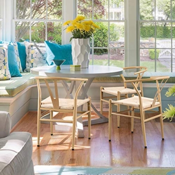 Yaheetech 4 Weave Chairs Stylish Mid-Century Design