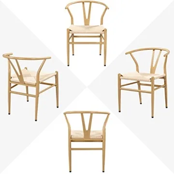 Yaheetech 4 Weave Chairs Stylish Mid-Century Design