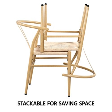 Yaheetech 4 Weave Chairs Stylish Mid-Century Design