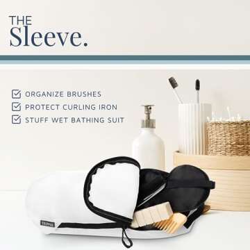 Toiletry Bag Kit Set: Hanging Travel Toiletry Bag + 311 TSA Cosmetic Liquid Bag + Ultralight Accessory Organizer Pouch (White Ripstop)