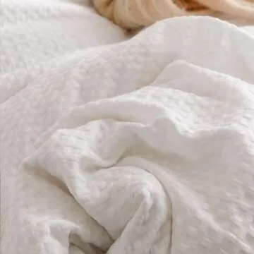 weigelia Microfiber Queen Comforter Set, White Waffle Comforter Set 3PCS Soft Lightweight Bed Comforter for All Season