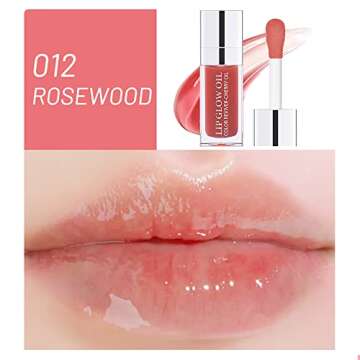 Plumping Lip Oil,Hydrating Lip Gloss Tinted Lip Balm Lip Care Transparent Toot Lip Oil,Big Brush Hea...