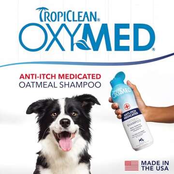 TropiClean OxyMed Dog Shampoo for Allergies and Itching , Medicated Oatmeal Shampoo for Dry Itchy Sk...