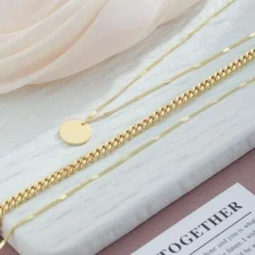 JECOMY 14K Gold Plated Layering Necklaces For Women Gold Necklace Set, Cuban Link, Snake Chain, Paperclip Layered Chains, Twisted Rope and Twisted Chain, Trendy Layering Necklace