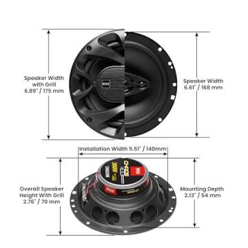 BOSS Audio CH6530B - 6.5" Car Door Speakers, 300W Max