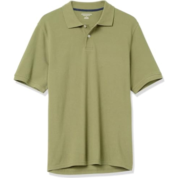 Amazon Essentials Men's Regular-Fit Cotton Pique Polo Shirt - Light Olive (X-Small)