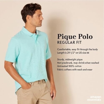 Men's Regular-Fit Cotton Pique Polo Shirt - Light Olive