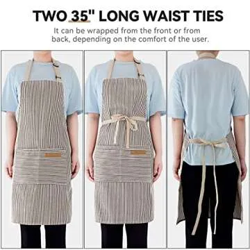 NLUS Adjustable Kitchen Aprons with Pockets for Cooking
